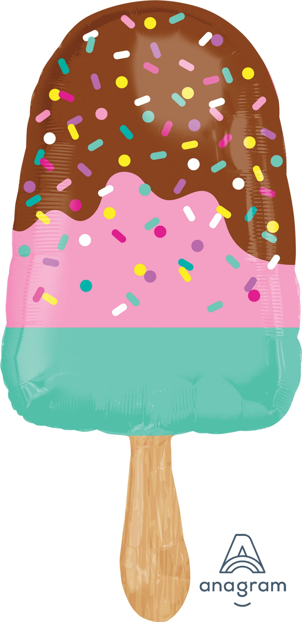 35" Smiling Ice Cream Bar SuperShape Foil Balloon