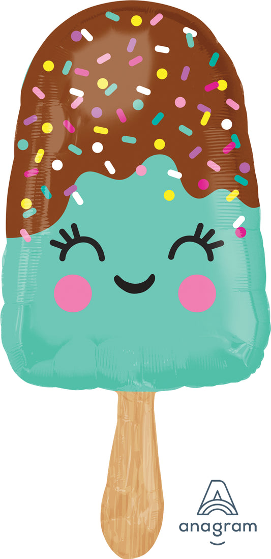 35" Smiling Ice Cream Bar SuperShape Foil Balloon