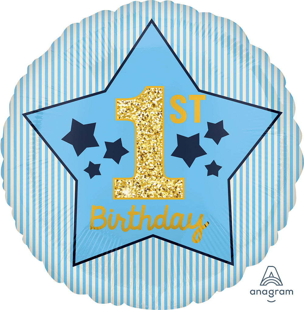 1st Birthday Blue & Gold