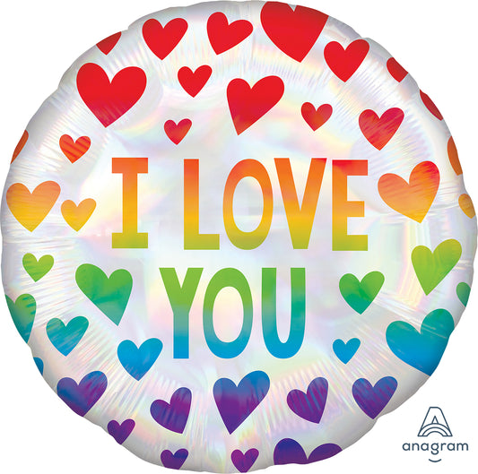 Iridescent Rainbow Hearts