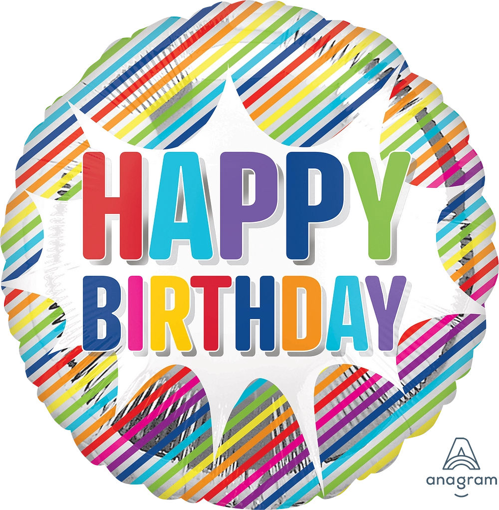 Happy Birthday - Striped Burst