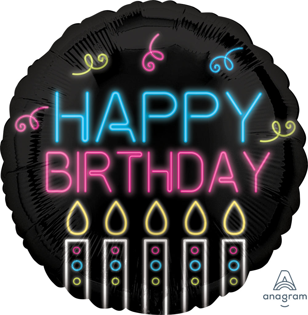 Happy Birthday - Neon Candles