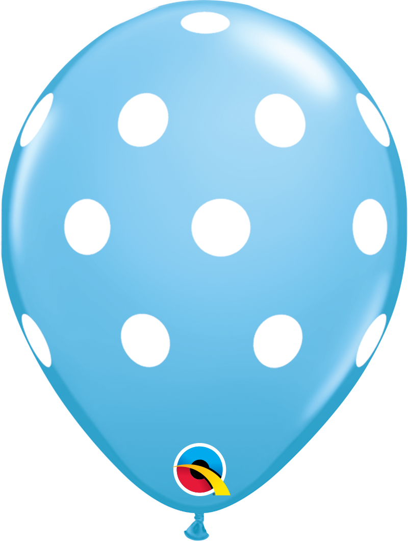 11" Latex - Blue Polka Dots