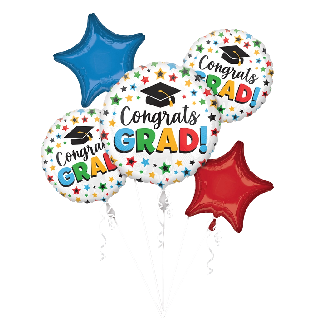 Multi-Colored Grad Foil Balloon Bouquet