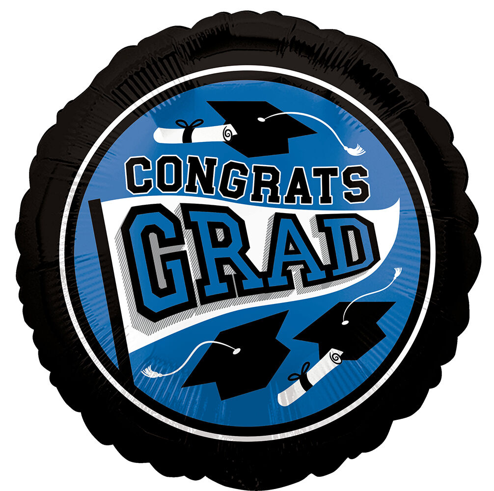Blue School Colors Congrats Grad