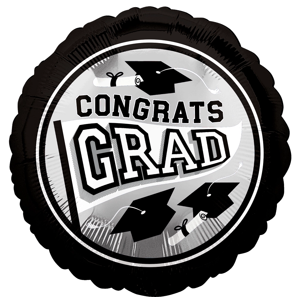 Silver School Colors Congrats Grad