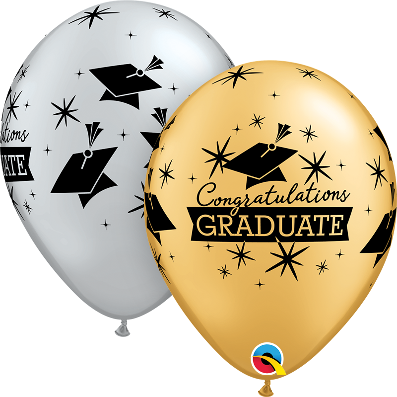 11" Latex - Congratulations Graduate Caps