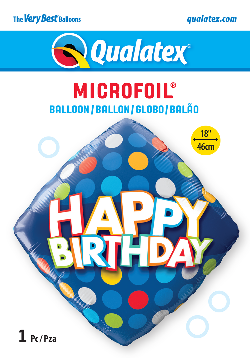 Happy Birthday - Blue & Colorful Dots