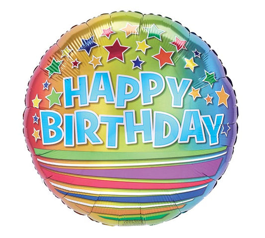 Happy Birthday - Stars & Stripes Rainbow