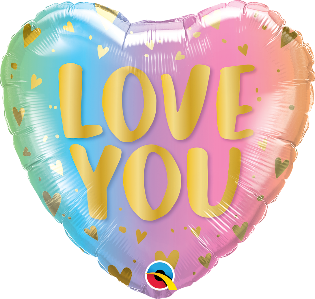 Love You Pastel Ombre & Hearts