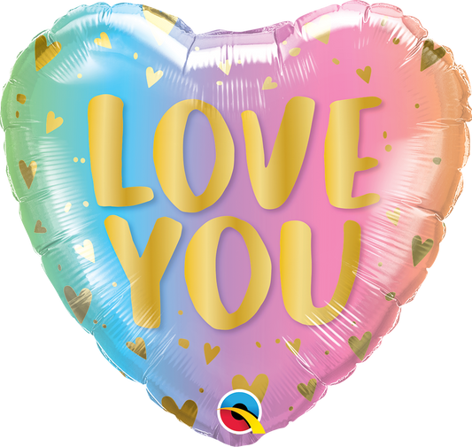 Love You Pastel Ombre & Hearts