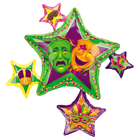 Mardi Gras Faces - SuperShape Balloon