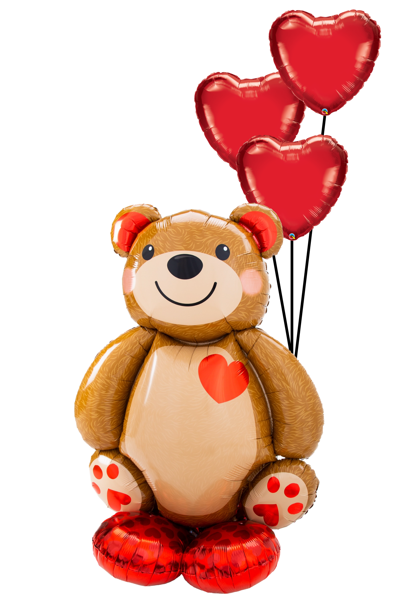 Big Teddy Airloonz + Red Hearts