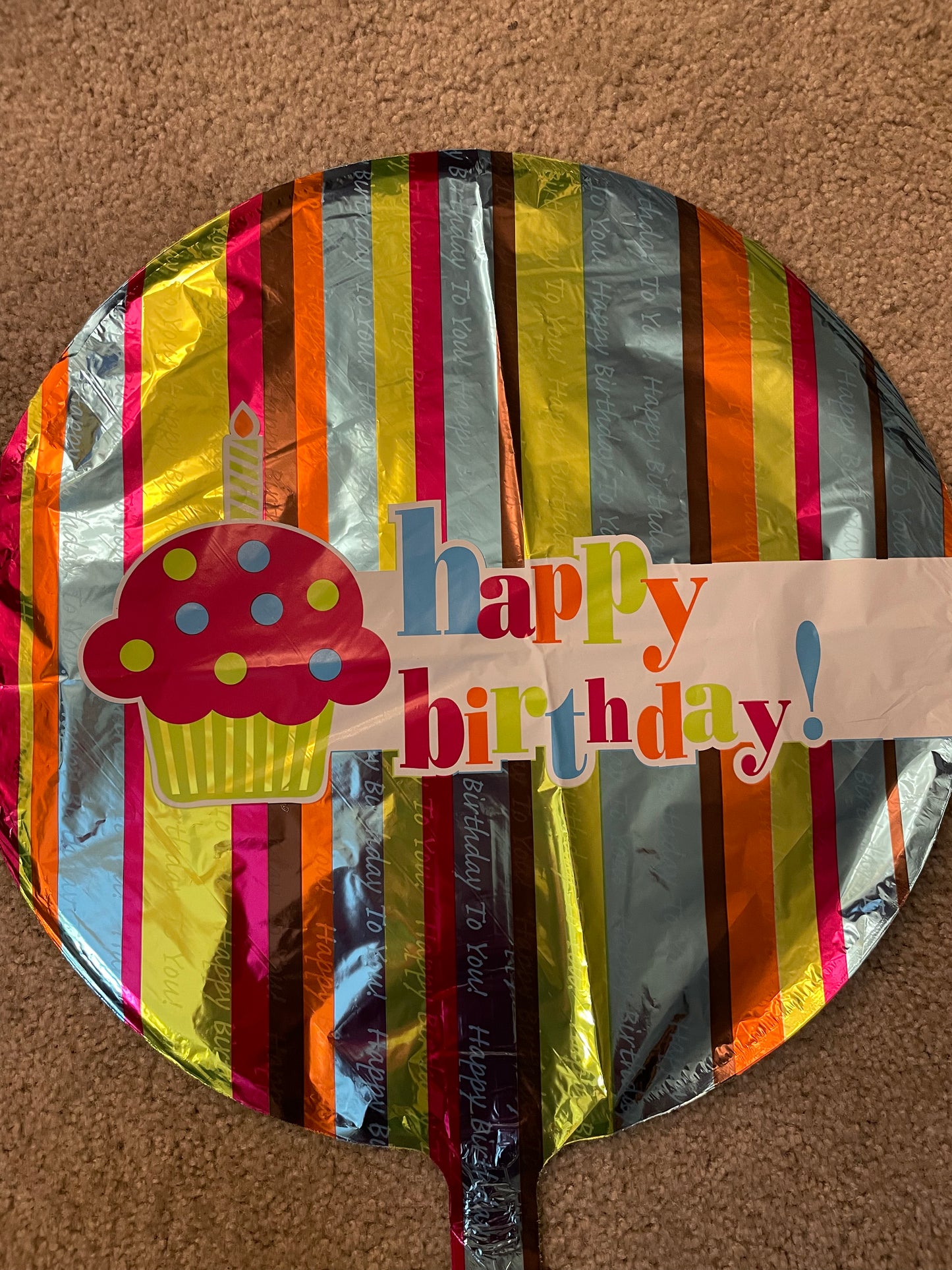 Happy Birthday - Cupcake Stripes