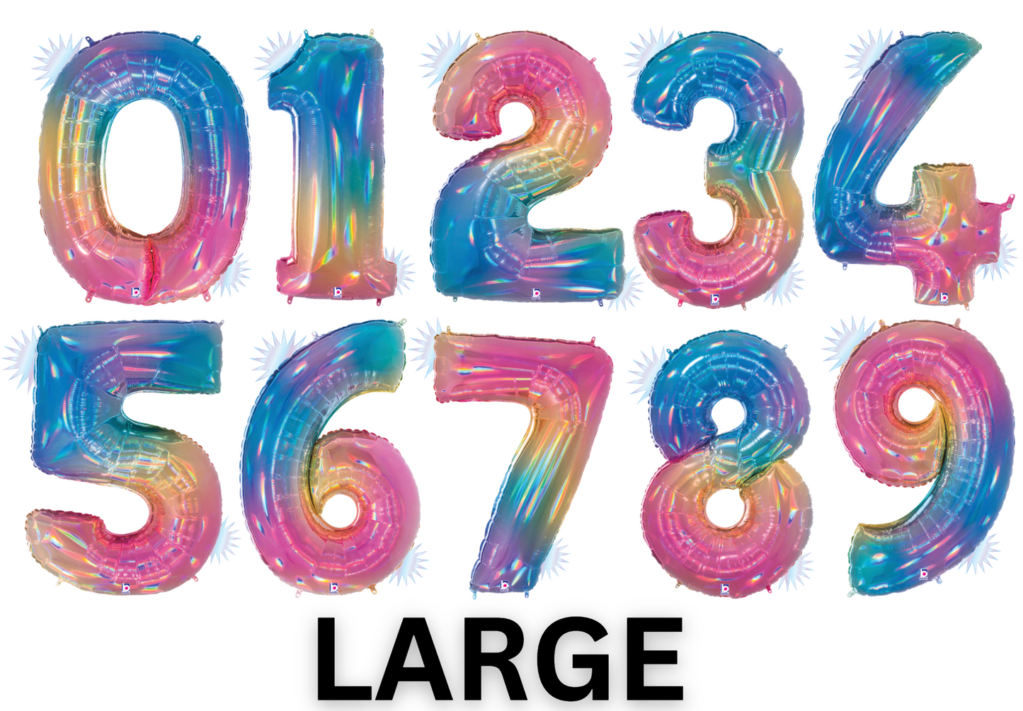 40" Opal Rainbow Number