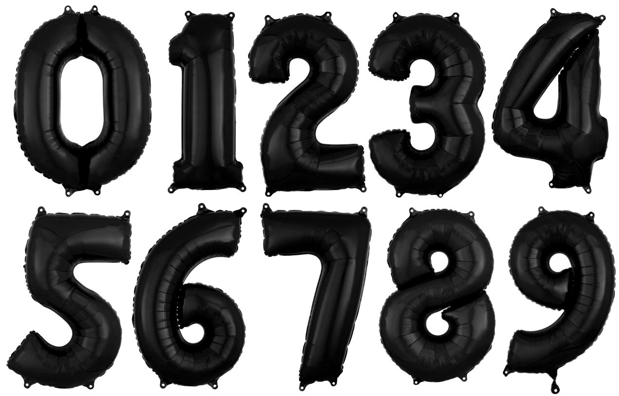 26" Midsize Black Numbers