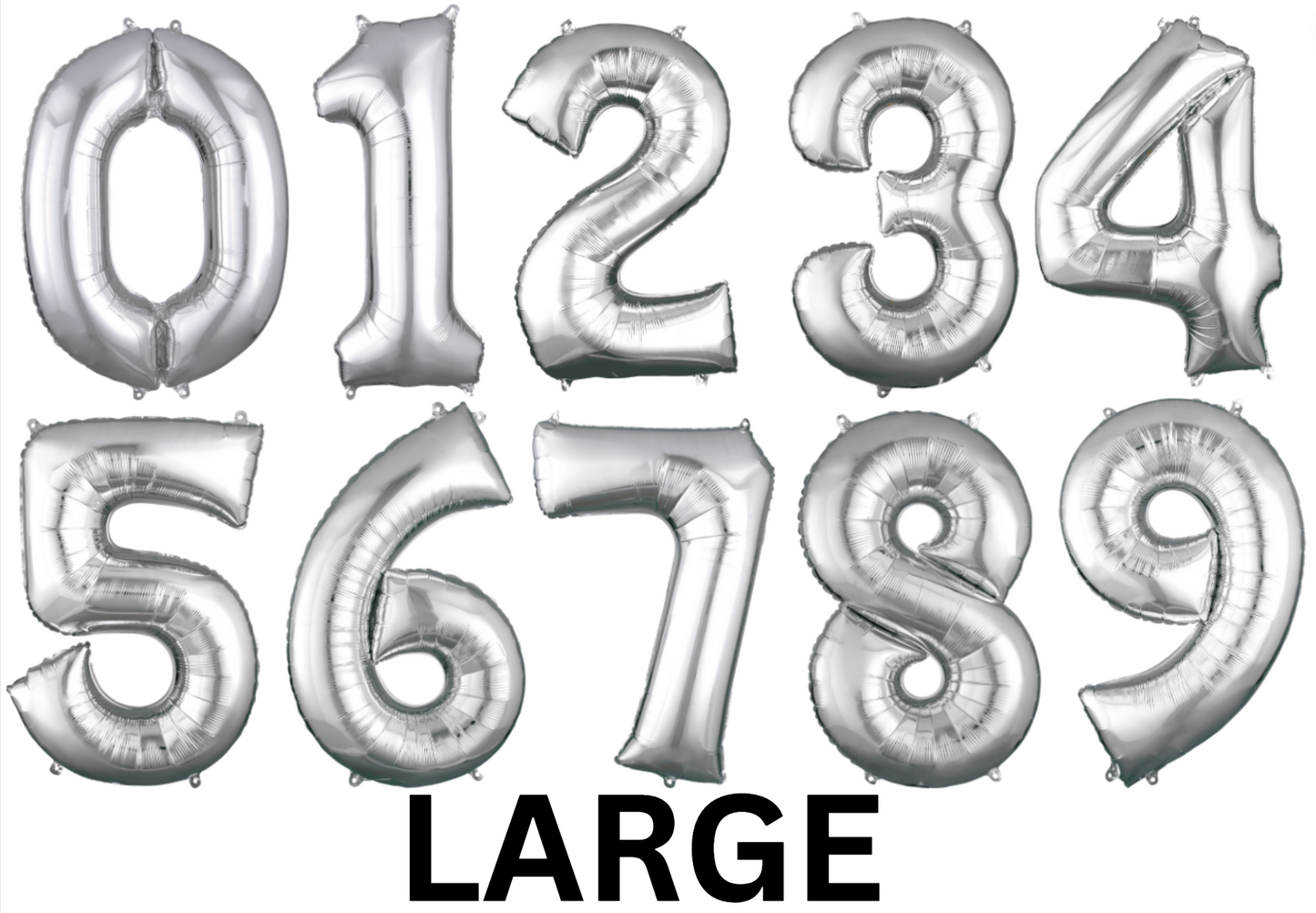34" Large Silver Number