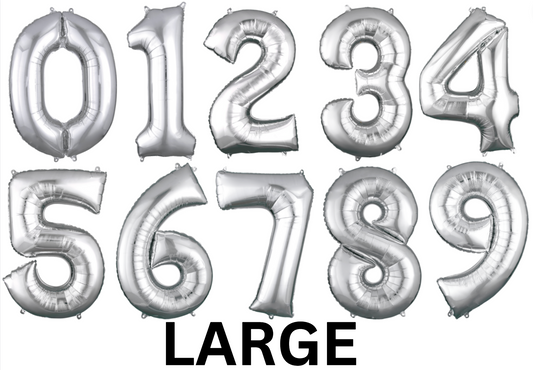 34" Large Silver Number