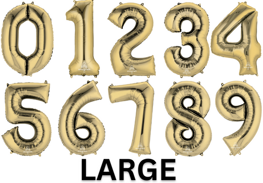 34" Large White Gold Numbers