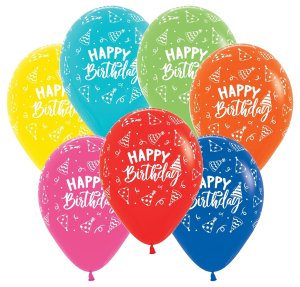 11" Latex - Happy Birthday Party Hats