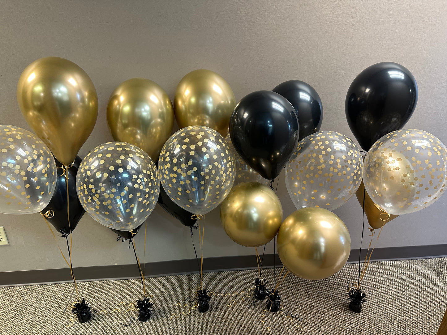Latex - Clear With Gold Confetti All Over