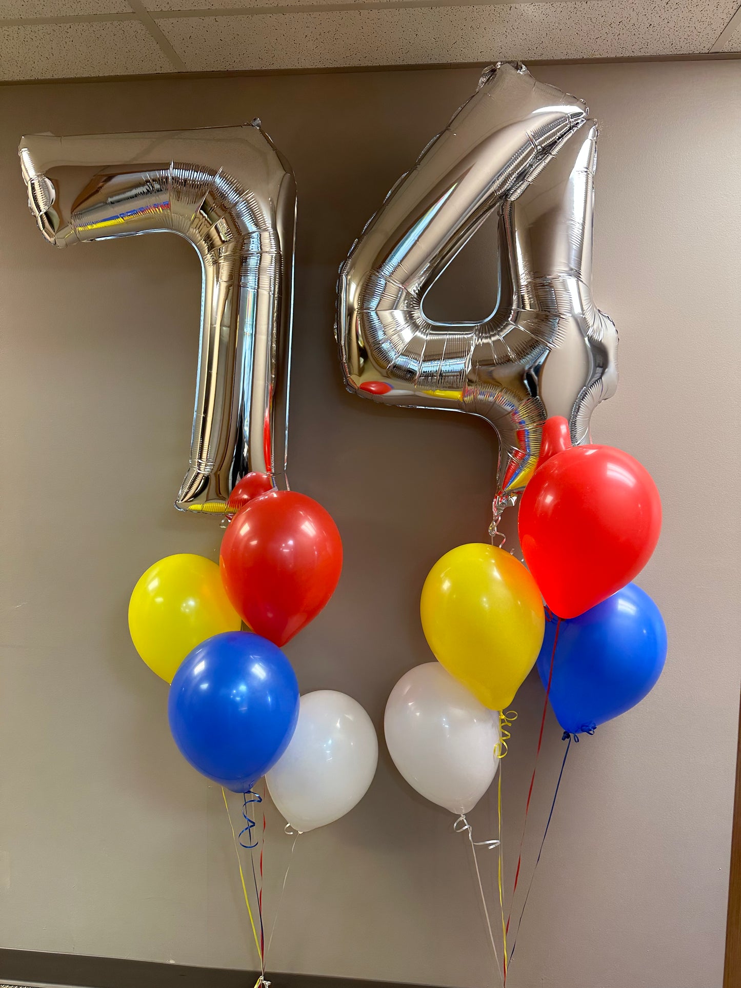 34" Large Silver Number