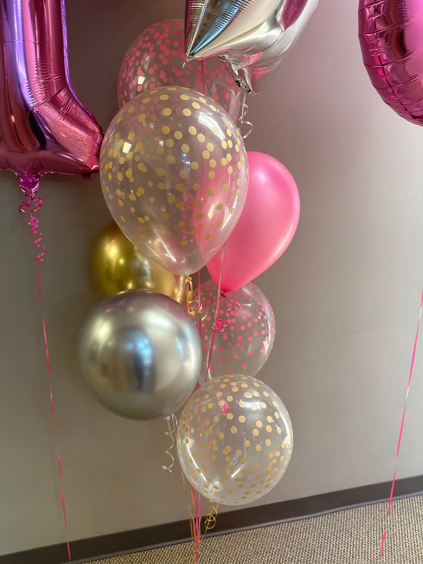 Latex - Clear With Gold Confetti All Over