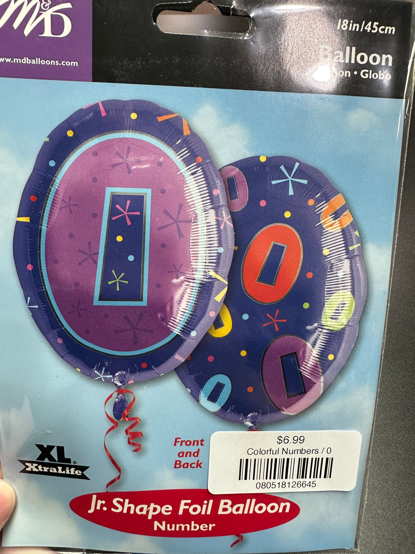 20" Colorful Jr Numbers Foil Balloon