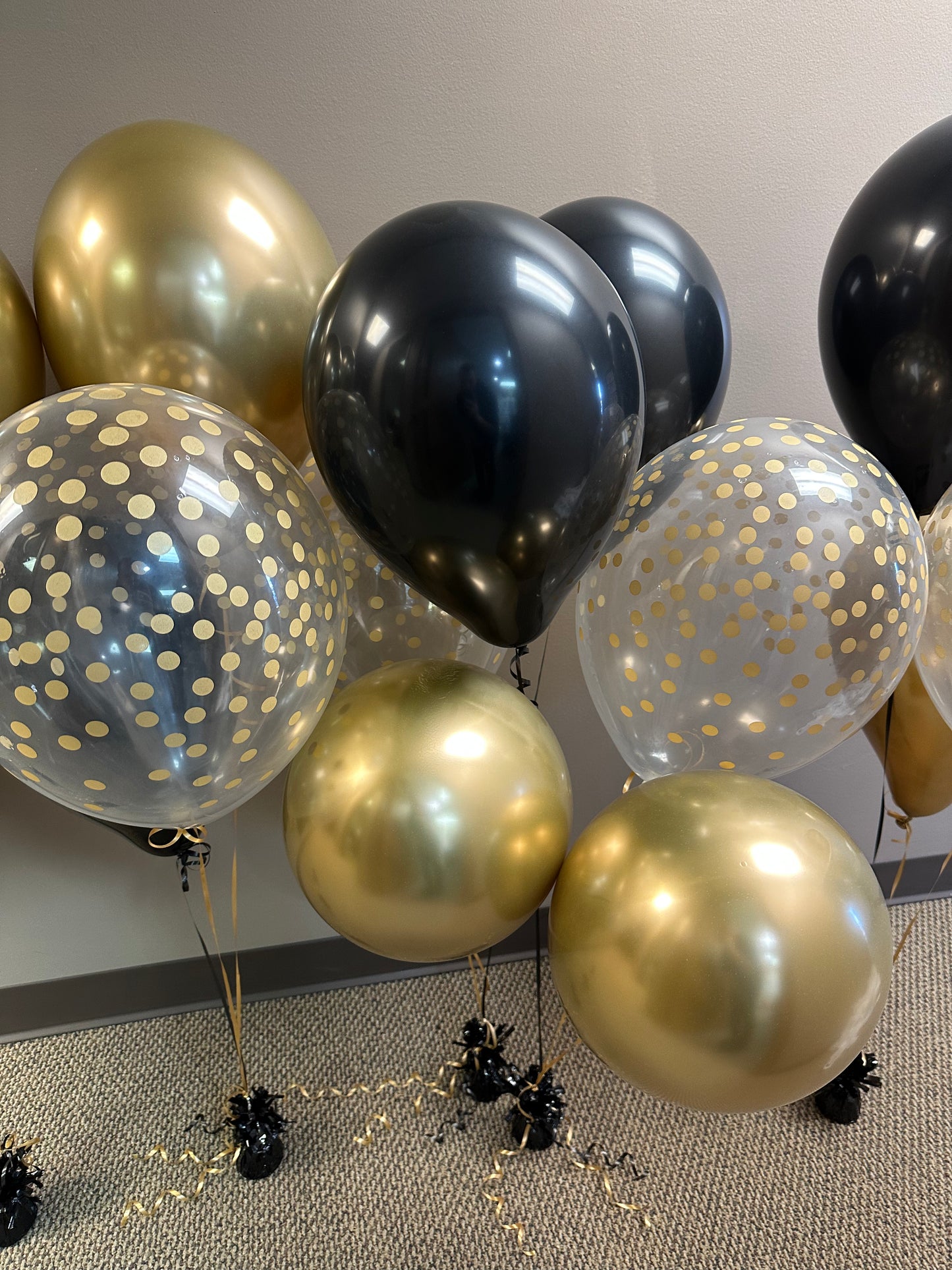 Latex - Clear With Gold Confetti All Over