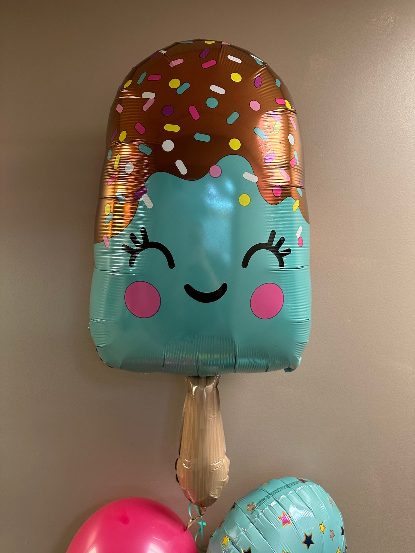 35" Smiling Ice Cream Bar SuperShape Foil Balloon