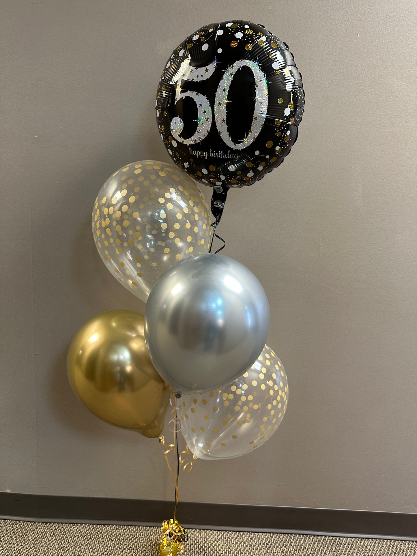 Latex - Clear With Gold Confetti All Over