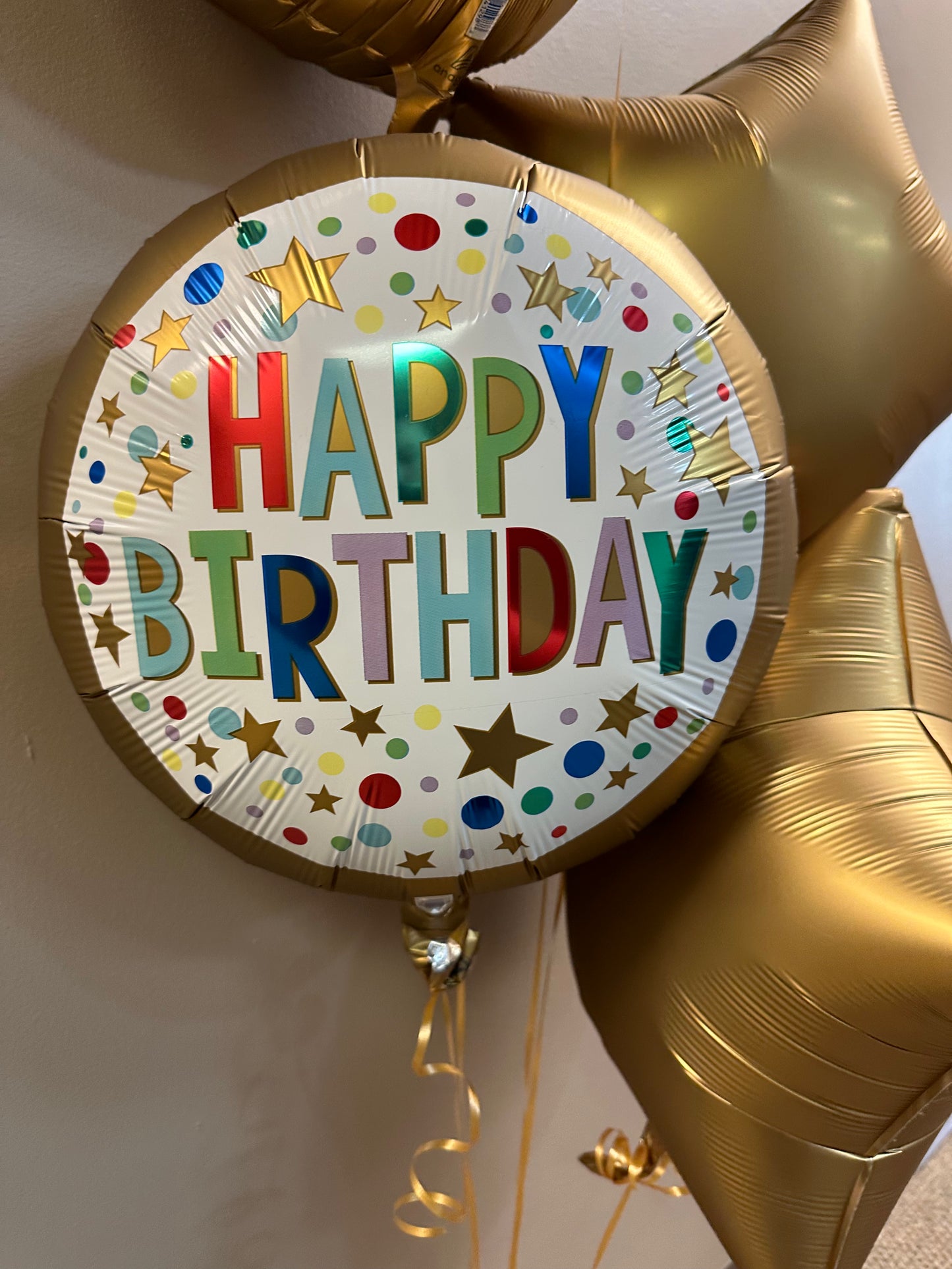 Happy Birthday - Gold Satin Marquee