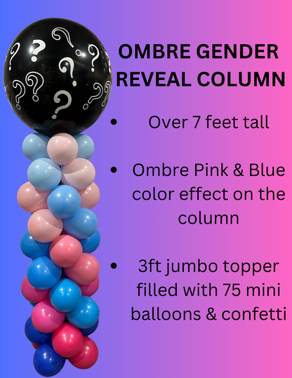 Ombre Gender Reveal Column Pop-able