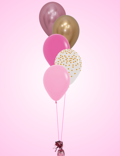 Gold & Pink Confetti - Latex Bunch