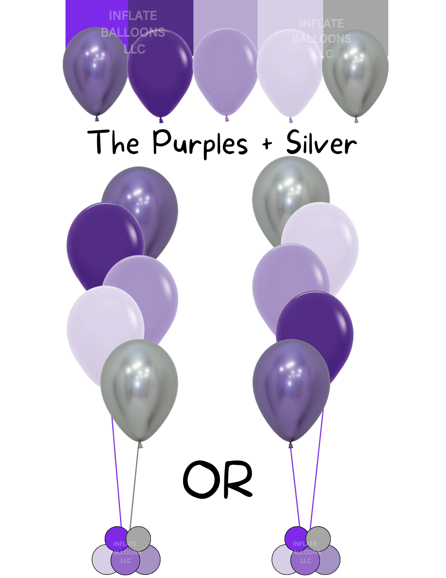 Purples + Silver - Latex Bunch