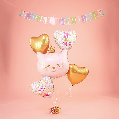 Cat Princess Balloon Bouquet Bundle