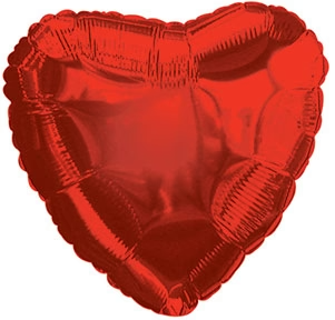 17" Metallic Red Heart Foil