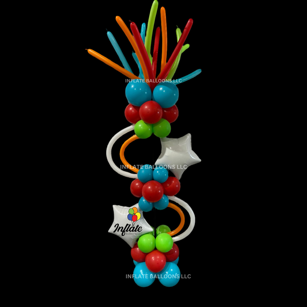 Curvy Firework - Balloon Column