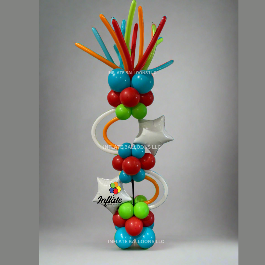 Curvy Firework - Balloon Column