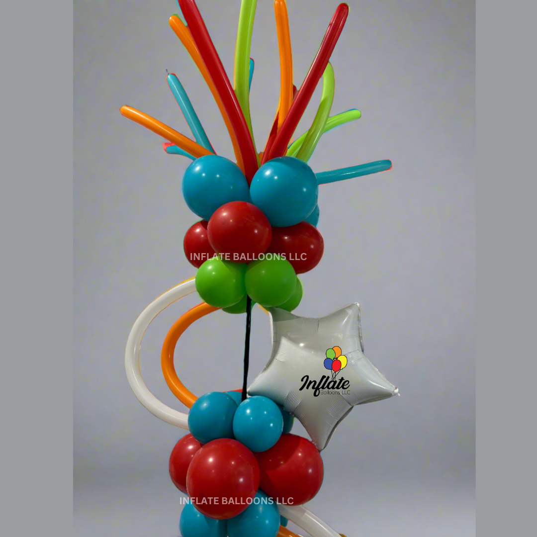 Curvy Firework - Balloon Column