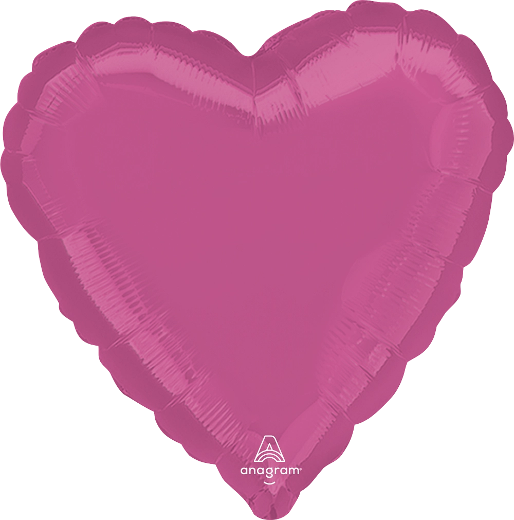 17" Bright Bubble Gum Pink Heart Foil