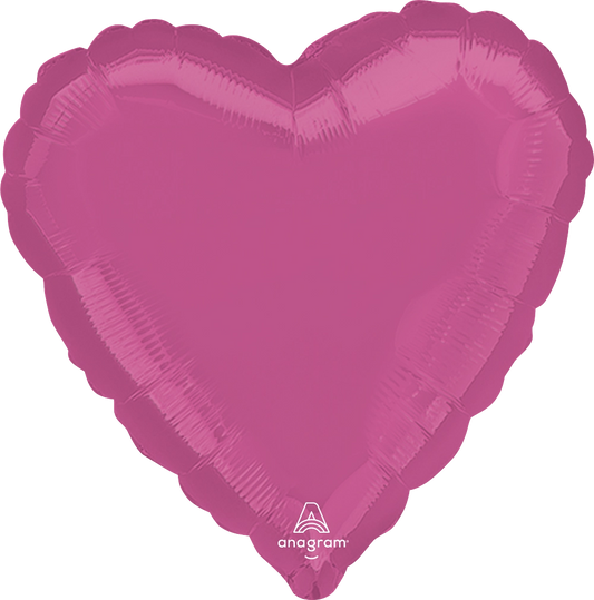 17" Bright Bubble Gum Pink Heart Foil