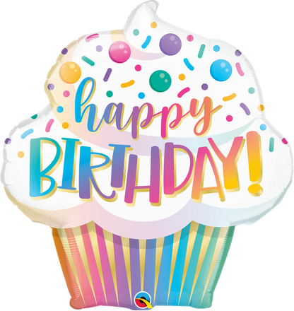 Happy Birthday - Ombre Cupcake SuperShape