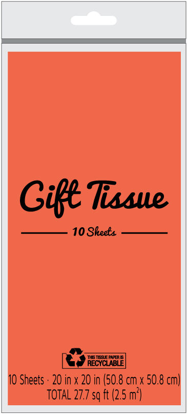 Orange Gift Tissue - 10 Sheets