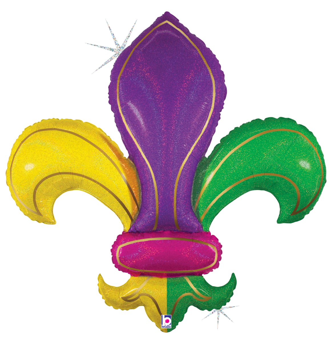 36" Colorful Fleur De Lis SuperShape Balloon