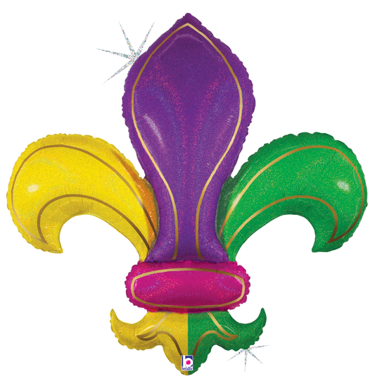 36" Colorful Fleur De Lis SuperShape Balloon