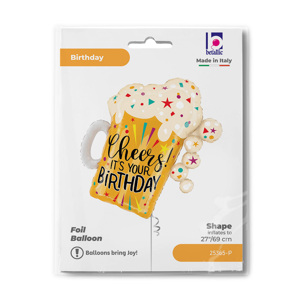 Birthday Fun Confetti Beer - SuperShape Foil Balloon