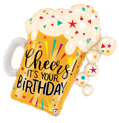 Birthday Fun Confetti Beer - SuperShape Foil Balloon