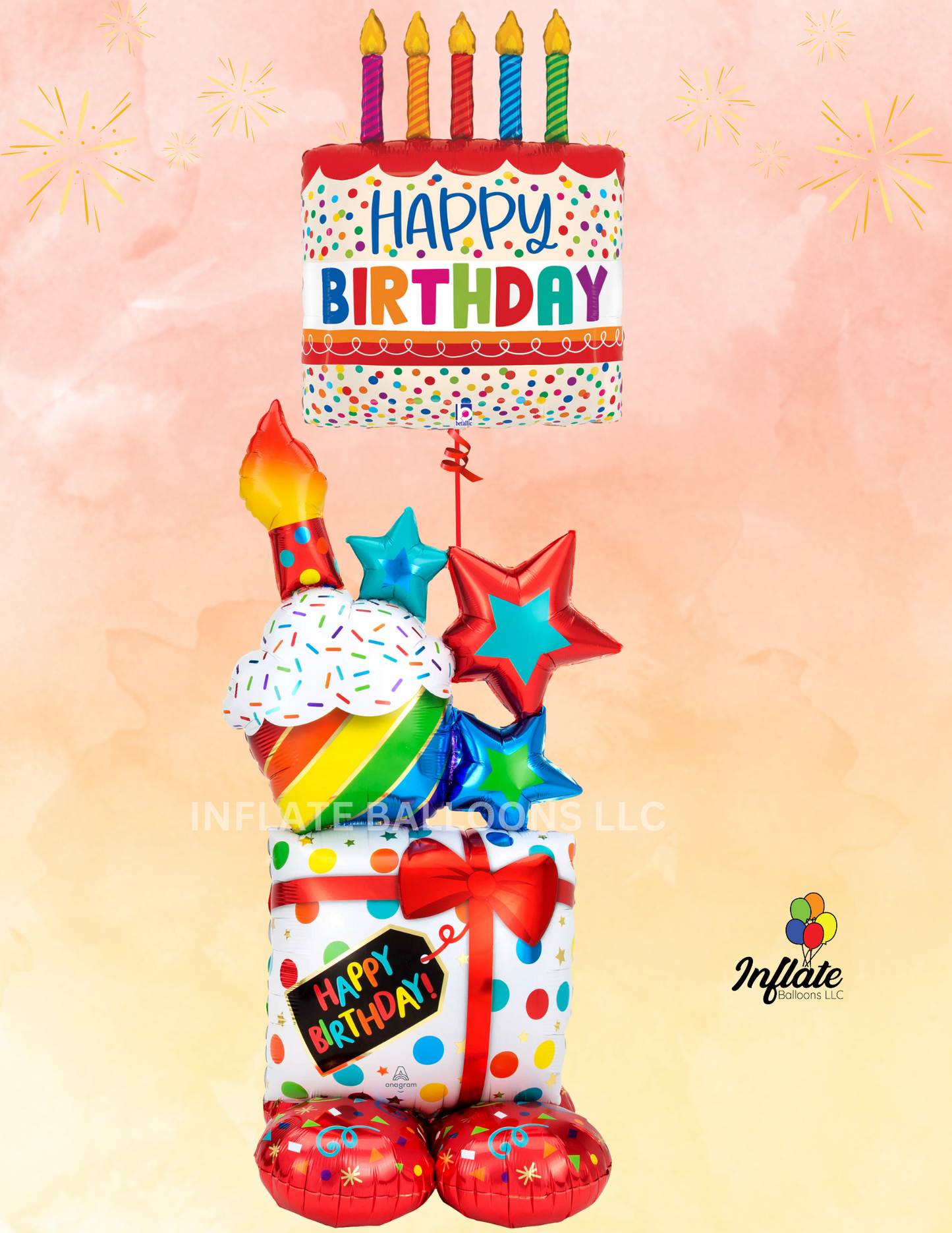 Birthday Icons Airloonz & Cake Balloon Bundle