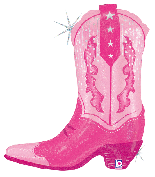 29" Pink Cowgirl Boot SuperShape Balloon